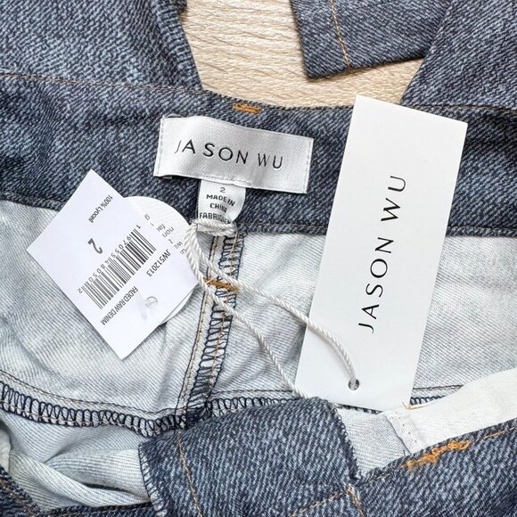 NWT Jason Wu Wide Leg Sweatpant Lyocell Lightweight Jeans Blue Size 2 - Picture 8 of 11